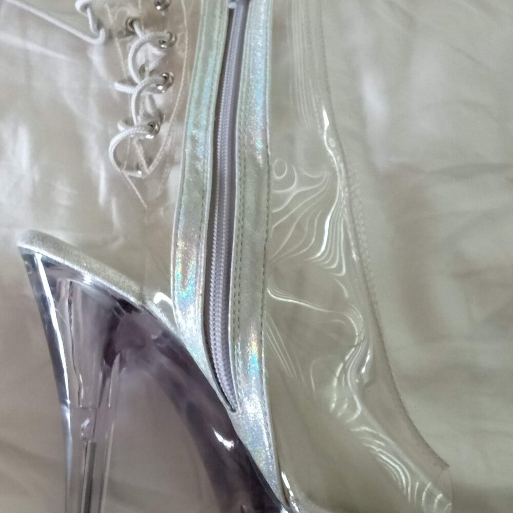 Pleaser KISS Sexy Clear Stilettos New Size 7